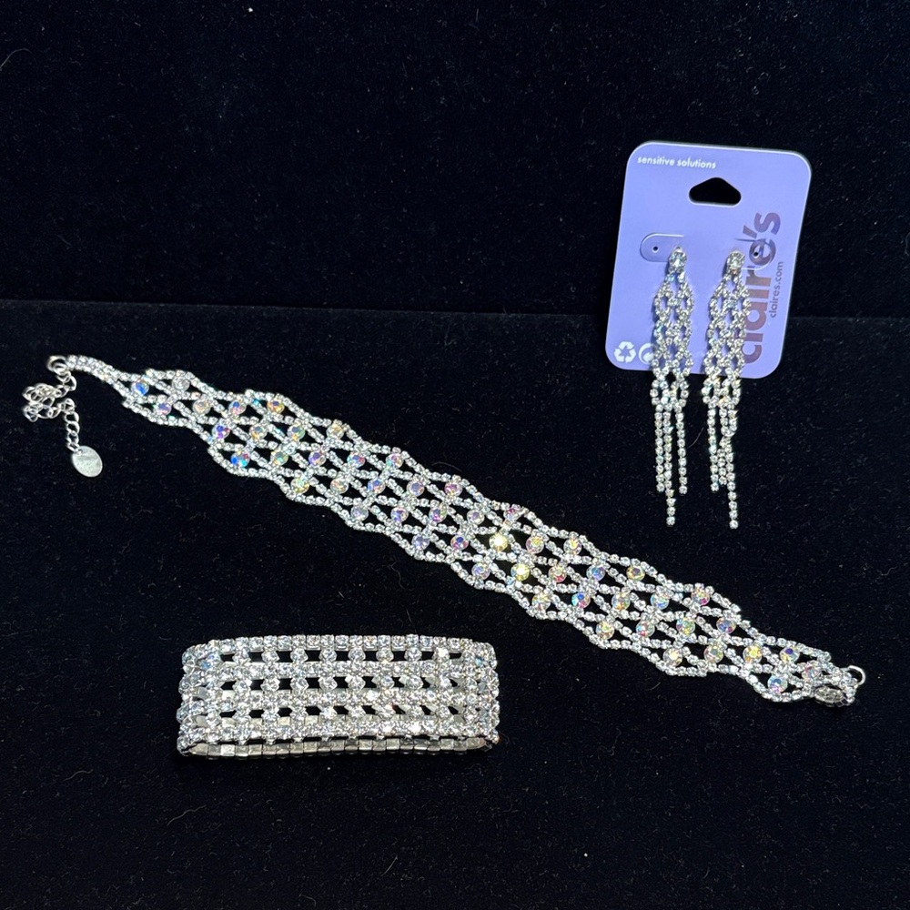 Claire's Dazzling Silver Bracelet Set